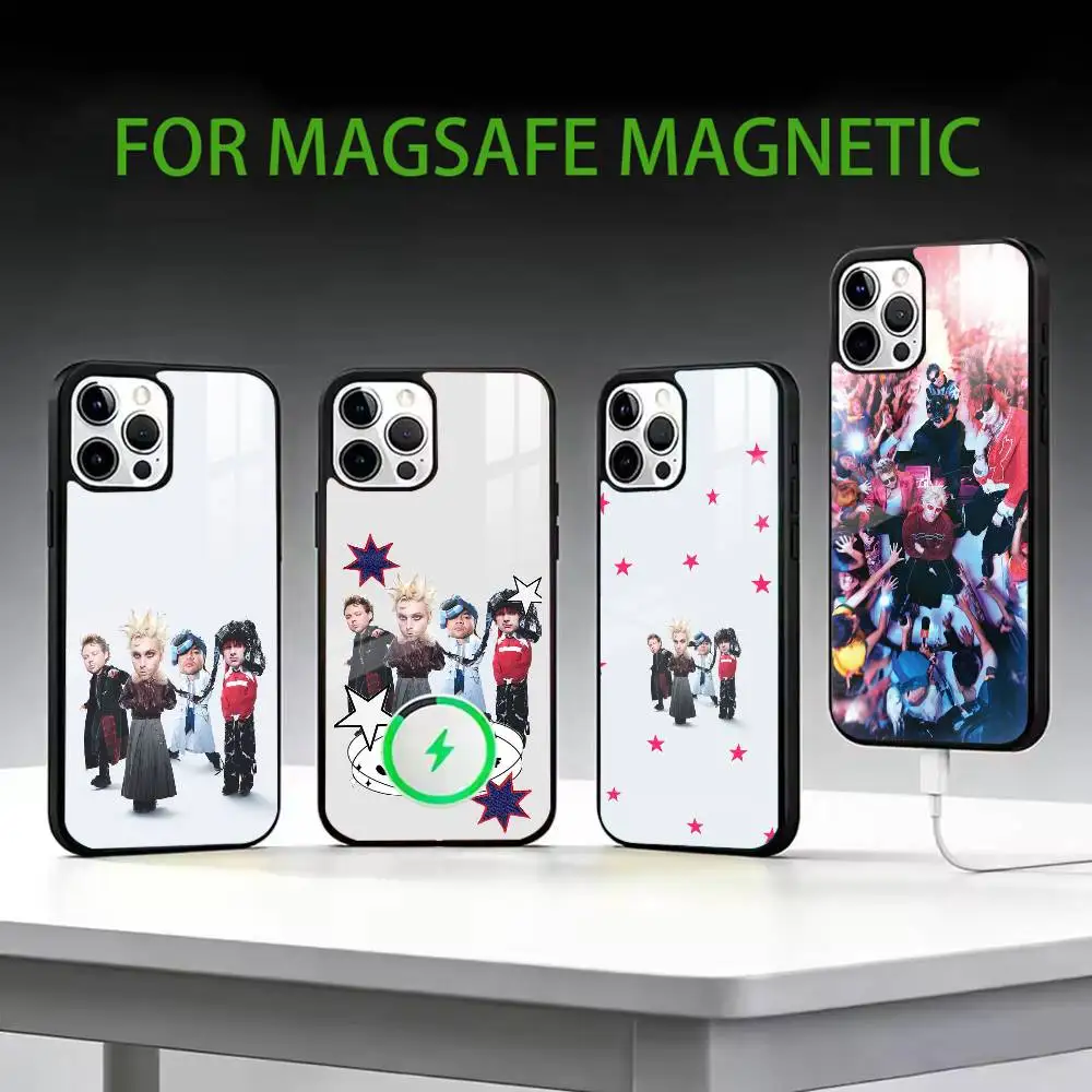 

5 S-Seconds of Summers 5SOS Phone Case For iPhone17,16,15,14,13,12,11 Plus,Pro Max Magnetic For Magsafe Wireless Charging