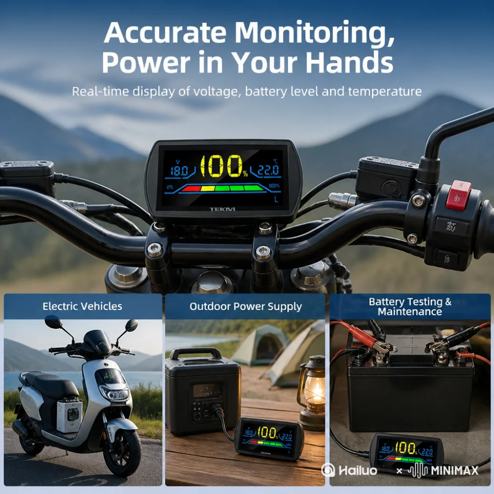 Color LED Screen Display Voltage and electricity indicator Smart Accessories Lithium battery Universal Energy Meter For power