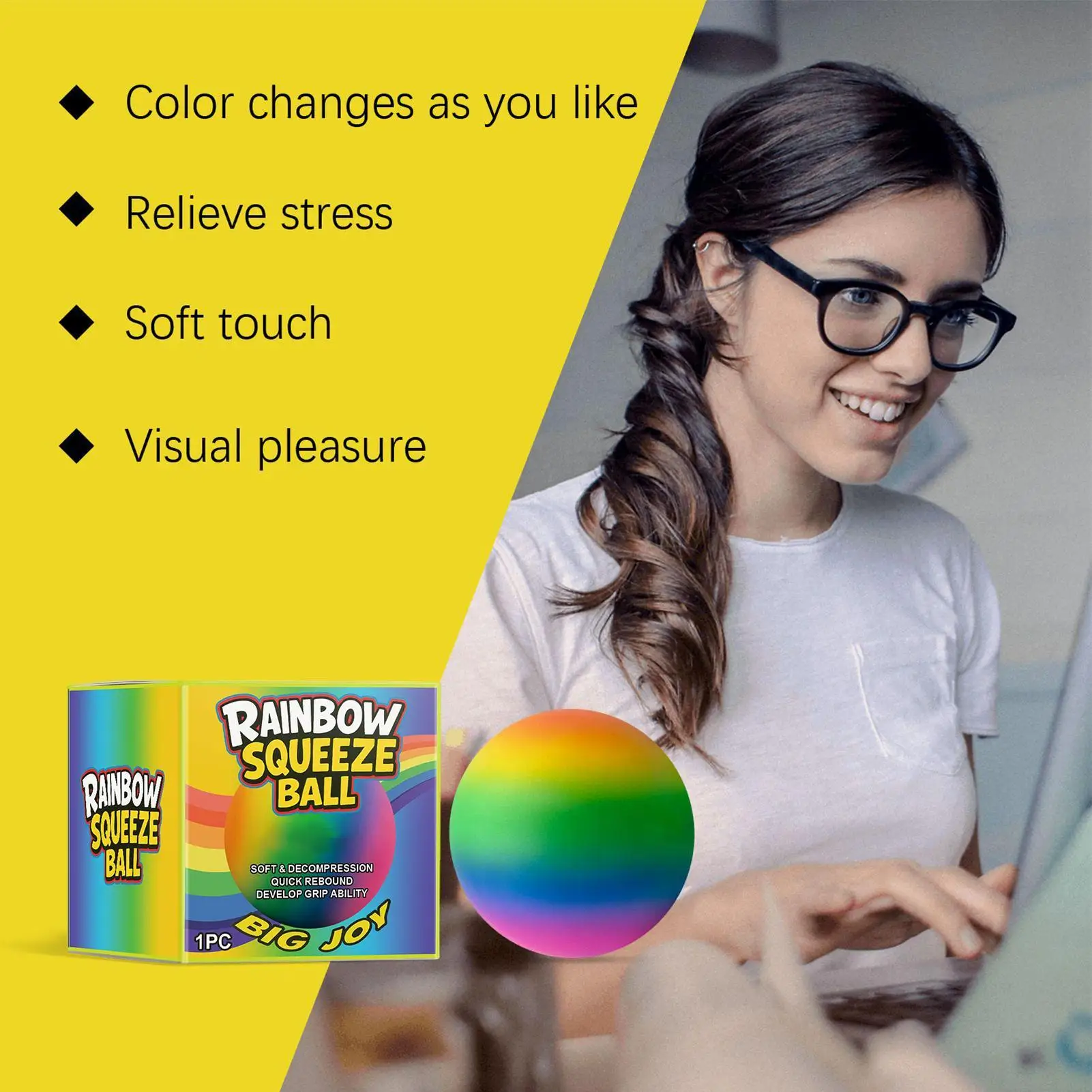 

Шарики для снятия стресса, шарики для снятия стресса, красочные забавные реквизиты, успокаивающий инструмент для упражнений на пальцы для мальчиков и девочек, детей, взрослых, путешествий