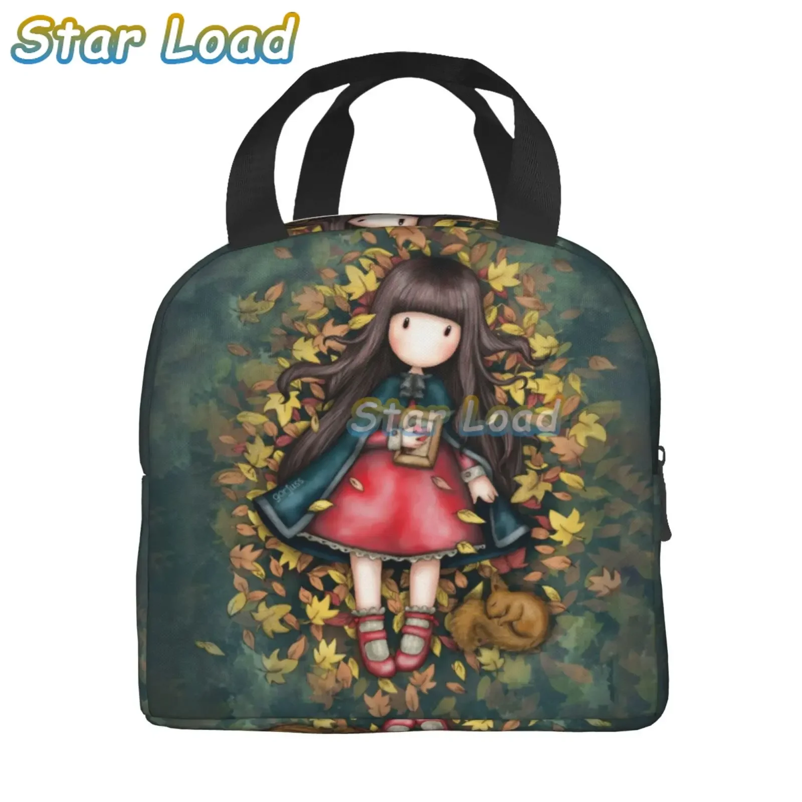 Santoro Gorjuss Doll Insulated Lunch Tote Bag for Women Cartoon Girl Portable Cooler Thermal Food Lunch Box Work School Travel