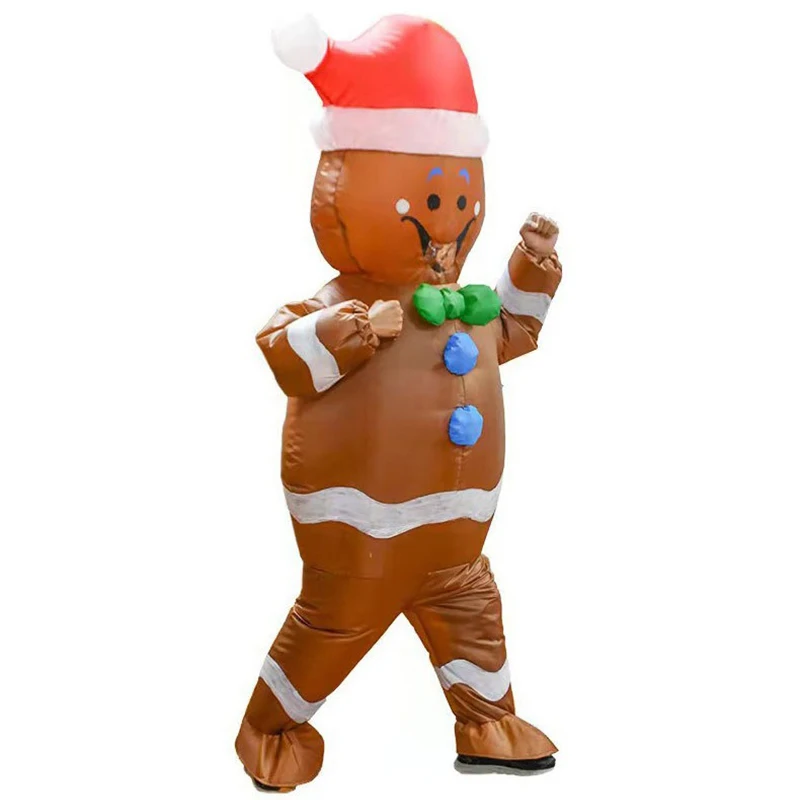 Lebkuchenmann Aufblasbarer Anzug Niedliches Performance-Cartoon-Kostüm Requisiten Festival-Party-Kleidung Cosplay-Outfit