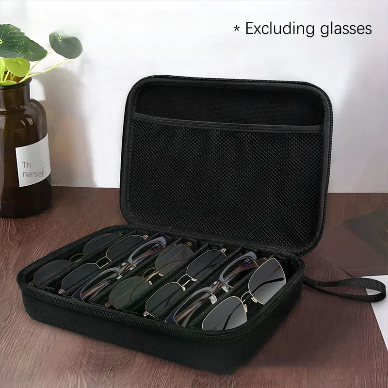 Portable 1 Piece Adjustable 4/7 Slot Eyeglasses Holder Storage Box - Sunglasses Organizer Case For Sunglass Storage