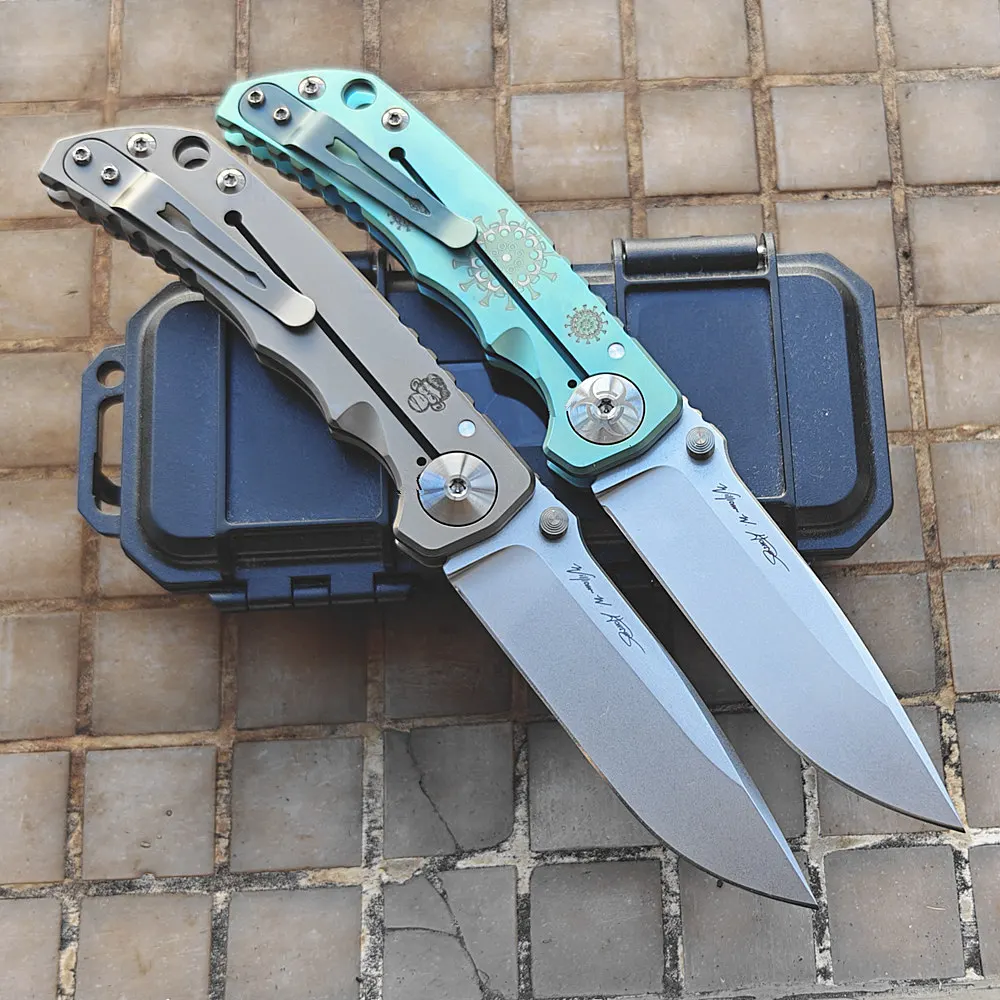 JUFULE New Spartan Blade Folder Knife Plague Doctor / Monkey Titanium D2 Mark MagnaCut Ceramiczne łożyska Camping Hunting EDC Tool