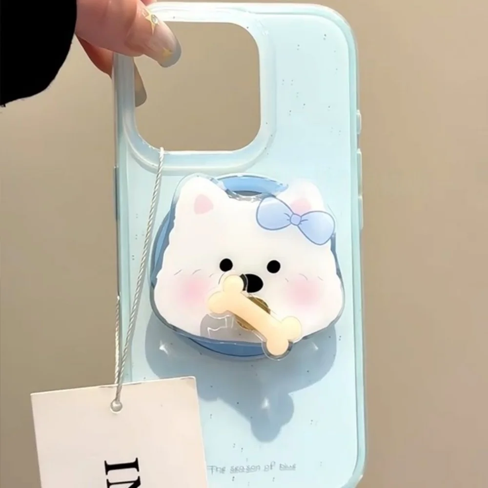 كوريا الكرتون لطيف جرو تدوير العظام Griptok قوس آيفون 15 العالمي اكسسوارات حامل هاتف قبضة توك حامل