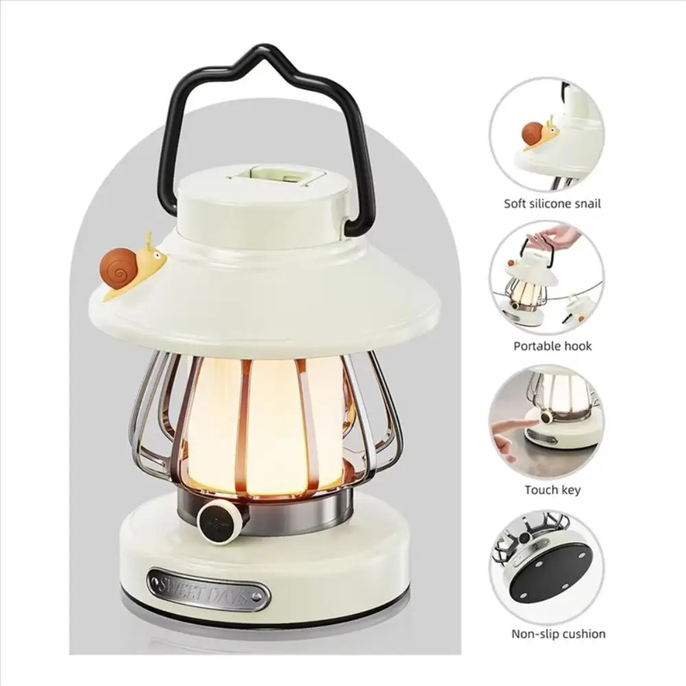 

Mini Hanging Retro Camping Lamp Waterproof 3 Colors Dimming Tent Lamp Night Light LED Emergency Survival Lights Yard