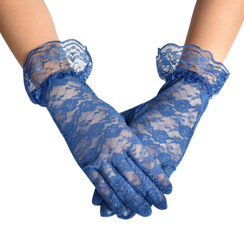 Bride Wedding Sexy Lace Breathable High Elasticity Gloves Thin Exquisite Flowers Banquet Opera Masquerade Ball Retro Style Cute