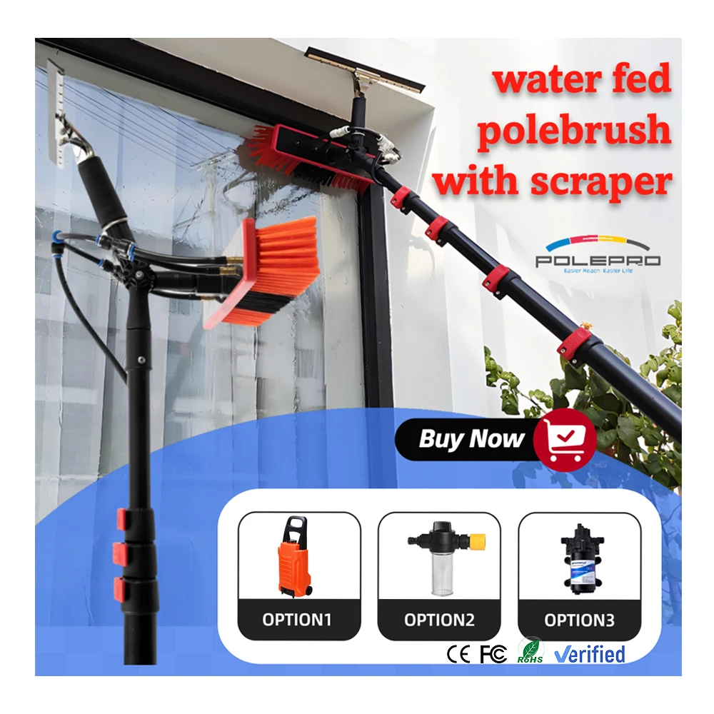 

Система телескопических столбов Полюсы из углеродного волокна Подача воды Полюс для очистки окон Машина для мытья окон