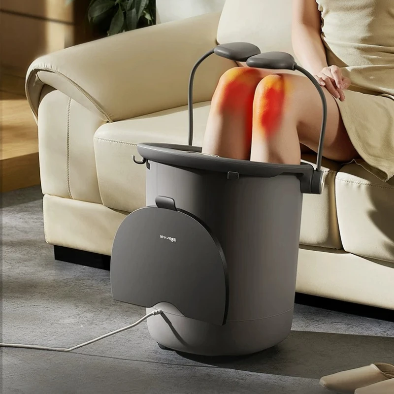 Electric Foot Bath Bucket Heating Knee Guards Foot Spa Bubbles Surfing Massage for Relieve Pressure Relaxation Foot Massager