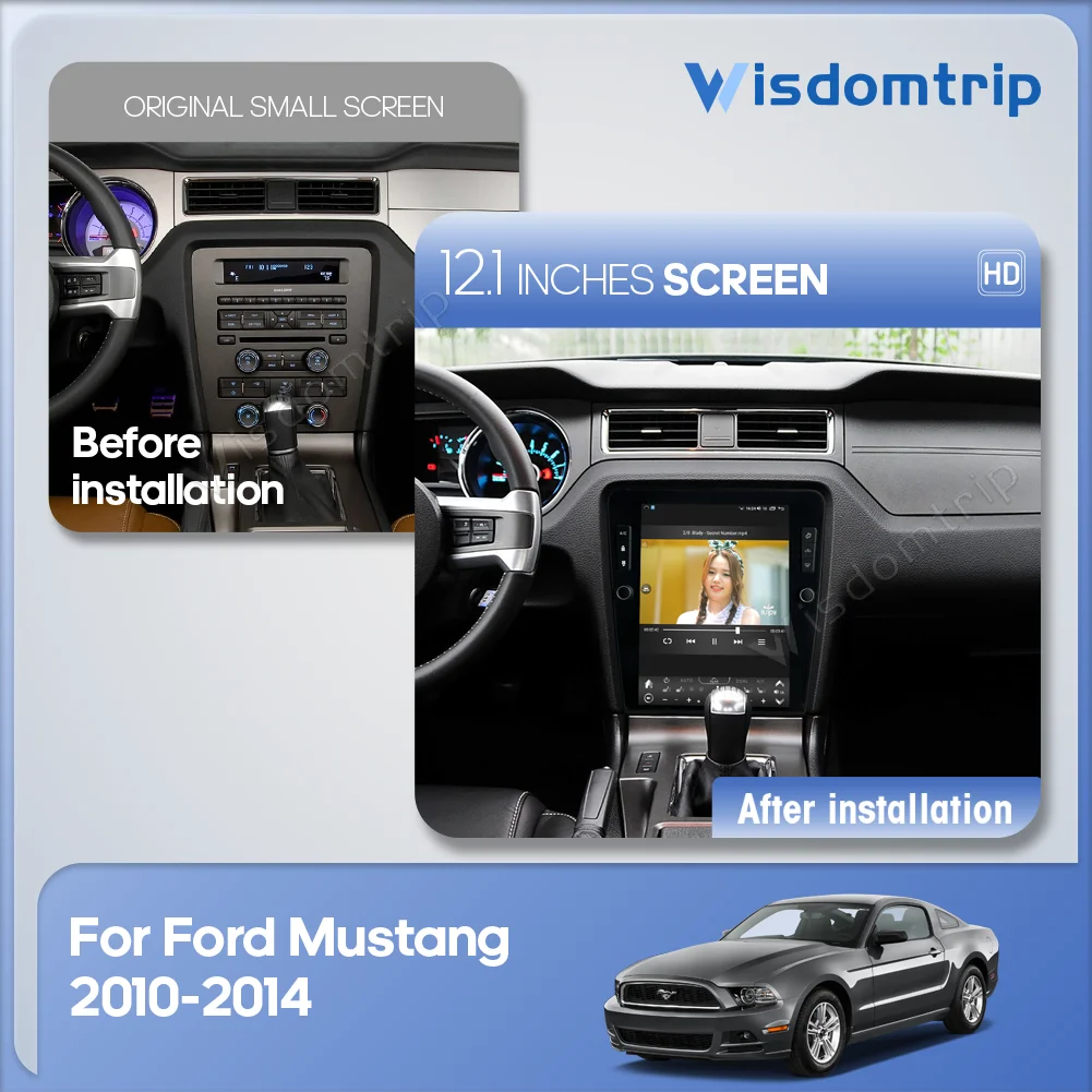 For Ford Mustang 2009-2014 Smart Multimedia Video Player Radio GPS Navigation 4G WiFi Carplay+Android Auto Android12