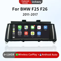 Uckazy  Wireless Carplay  Android 13 Car Radio FOR BMW X3 F25 for BMW X4 F26  Multimedia Screen Head unit Stereo Audio 4G DSP