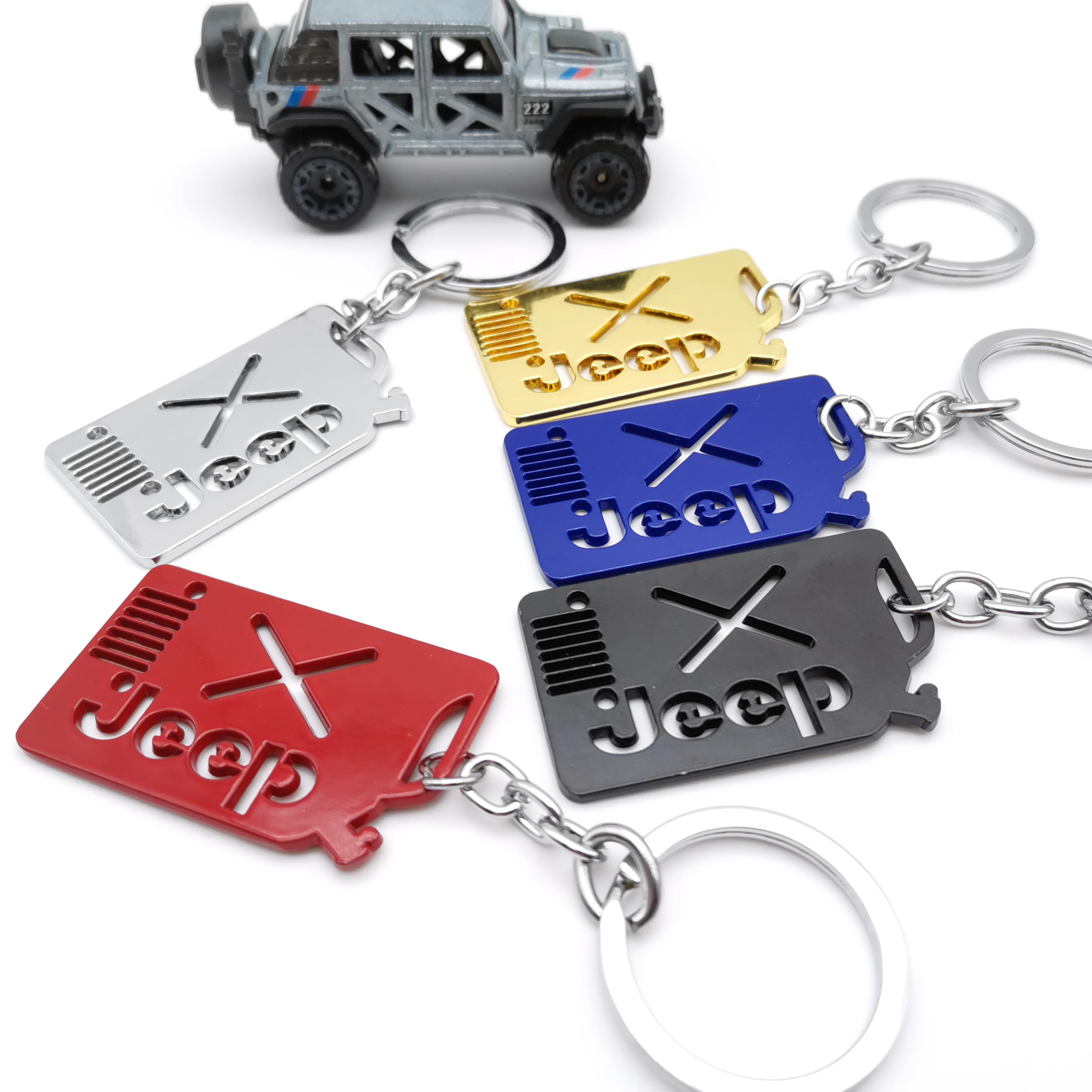 Jeep Keyring Key Chain Mental Alloy Key Holder Jeep Keychain For Jeep Wrangler TJ JK JL Grand Cherokee Keychain Pendant