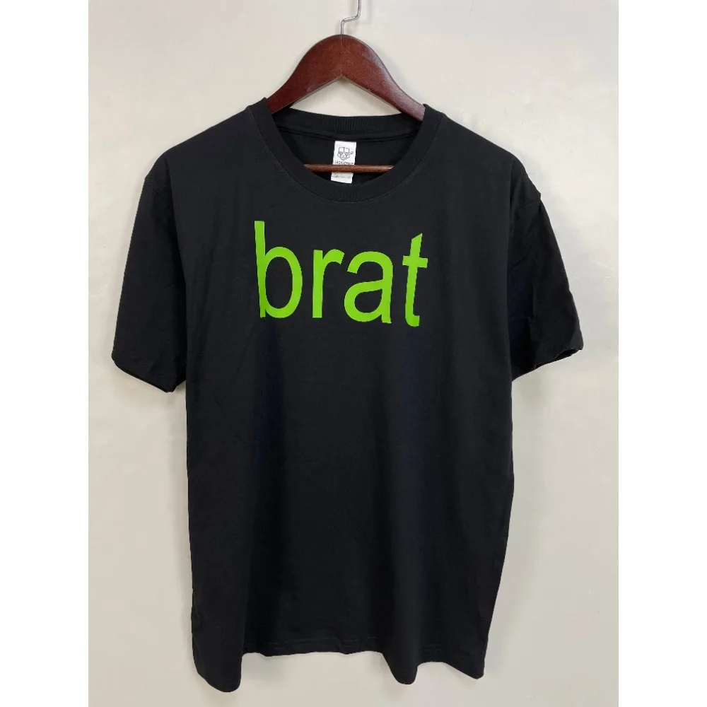 Charli Xcx Brat 2024 Tour Album Letter Graphic T Shirts Men Hip Hop High Quality Cotton Vintage Fashion T-shirt Woman Streetwear