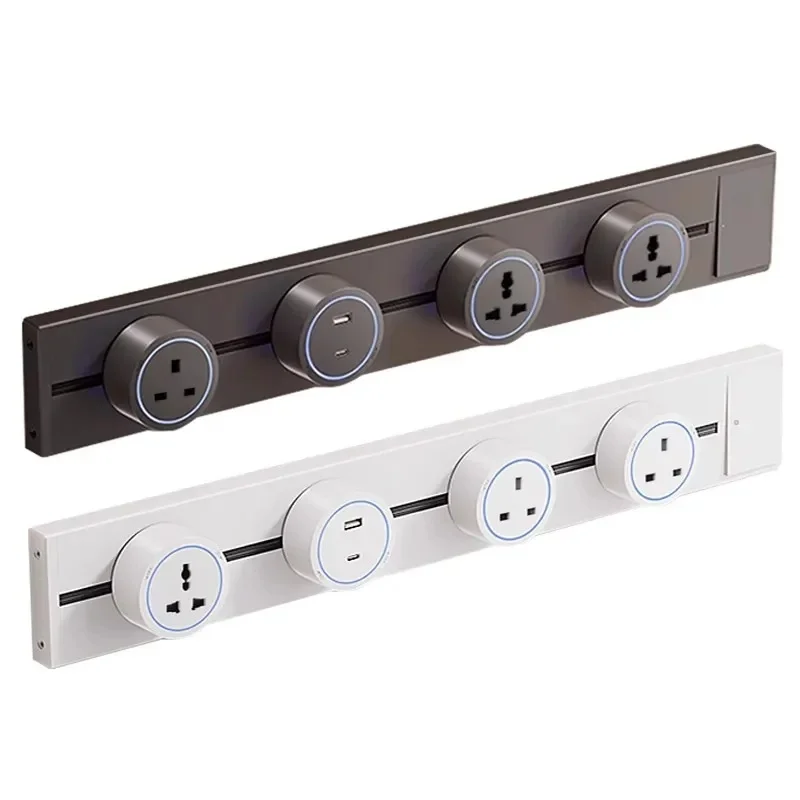Track Socket With Switch High-end Quality Wall Power Outlet EU UK US FR Standard Universal Home Kitchen Bathroom Office Sockets view 6