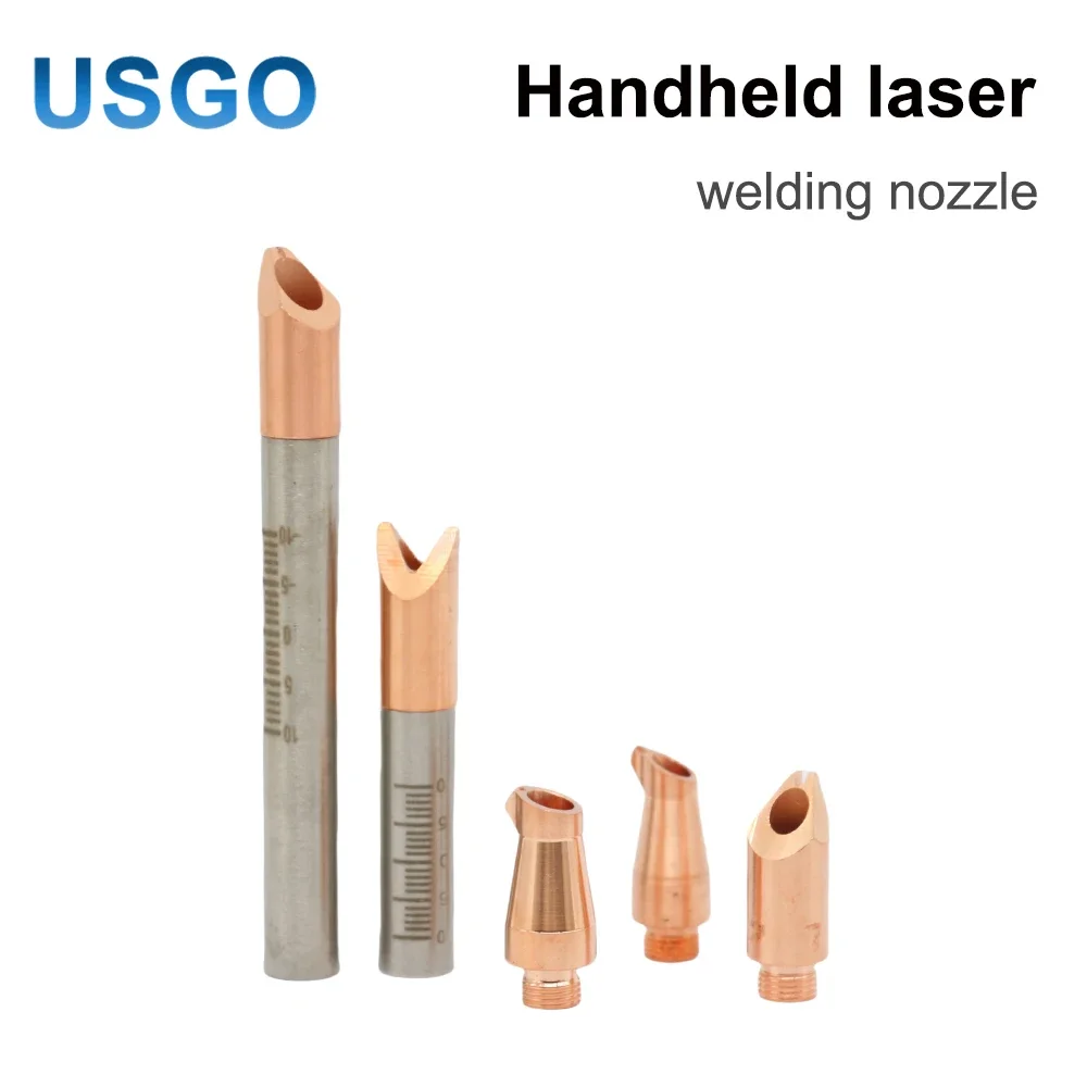 USGO Handheld Laser Welding Copper Nozzle M8 Thread D28 Wire Feeding Guide Tip for Fiber Laser Welder Gun