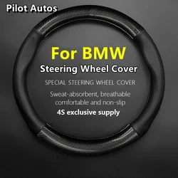 For BMW Steering Wheel Cover Leather Carbon Fiber Fit F10 F20 F26 F30 F32 E34 E36 E90 E46 E81 E61 E70 X1 X3 X5 X7