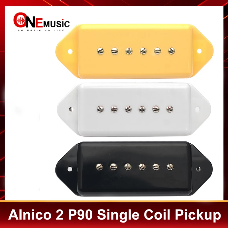 Captador Vintage P90 Alnico II Dog Ear N-6.9K/B-7.2K Soapbar, Captador de Ponte Single Coil Alnico 2 Preto/Branco/Creme
