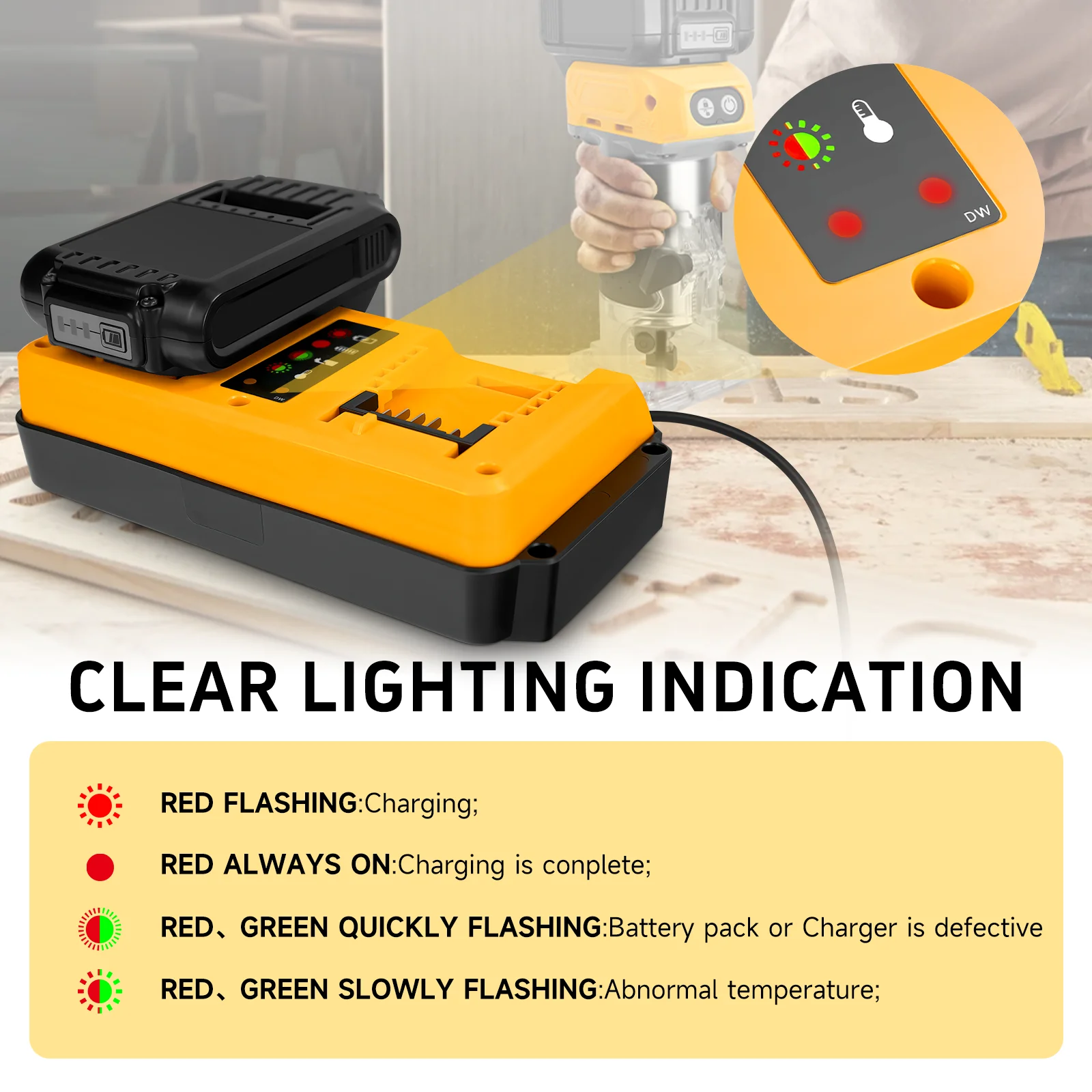 

Battery Charger Replacement for Dewalt/Milwaukee 14.4V-20V Lithium Battery 2-Port Simultaneous Charging Fast Charger EU/US Plug