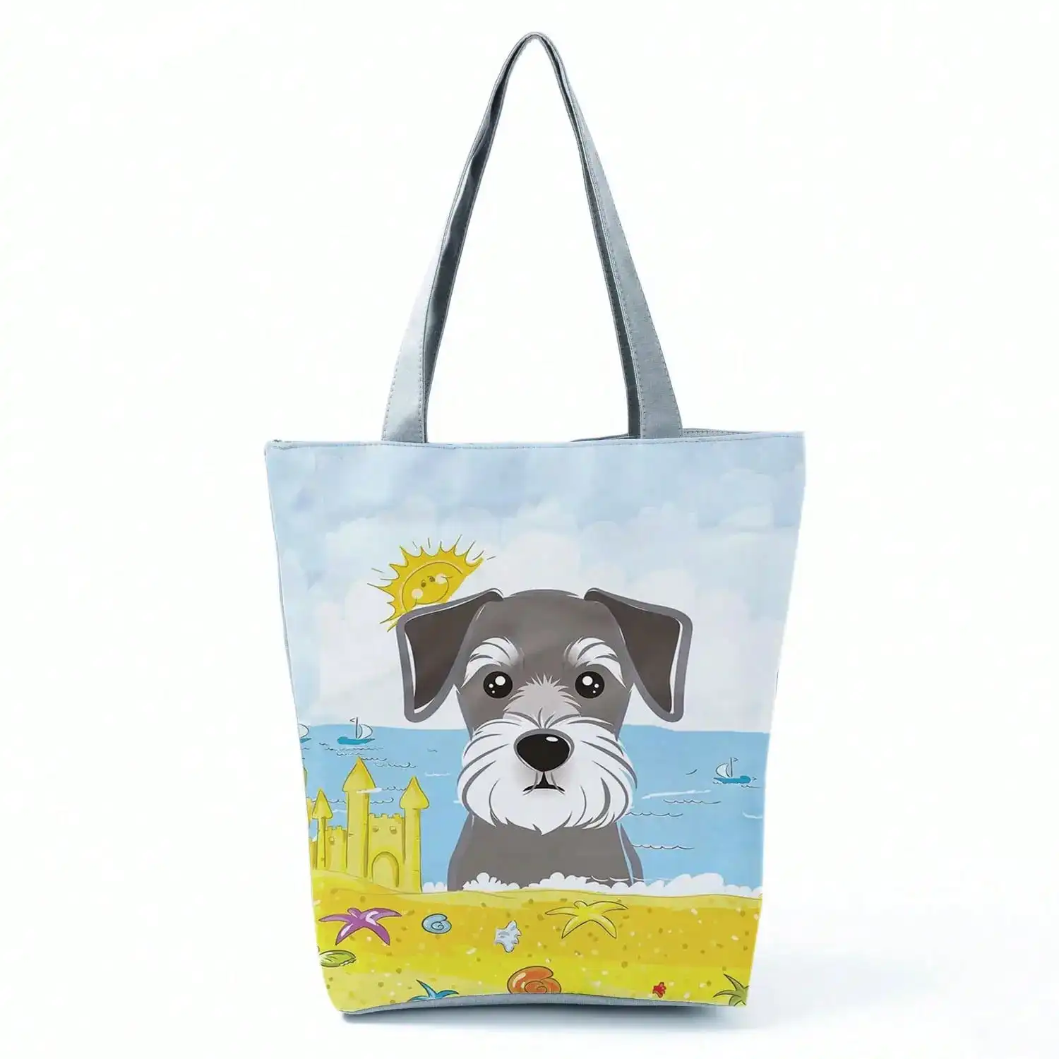 

Dropship Schnauzer Dog Painting Handbags Women Lady Korean Shoulder Bag Casual Shopping Shopper Bags Large Capacity Tote Bag