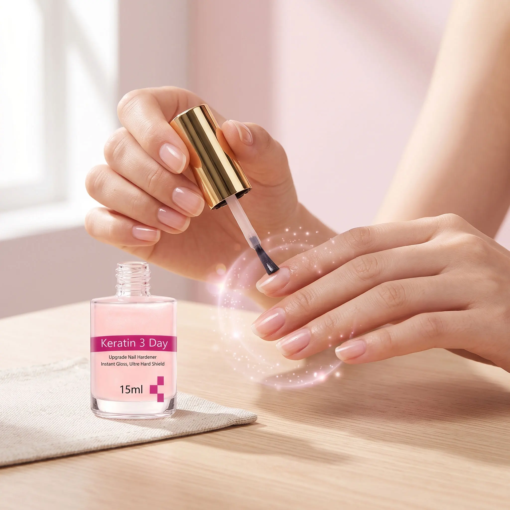 15ml Keratin Nail Strengthening Care Oil - Strengthens nails with hydrolyzed keratin, fast-drying, non-irritating care oil