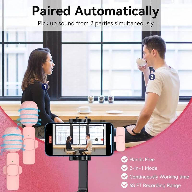 ميكروفون Xiaomi اللاسلكي Lavalier المحمول لتقليل الضوضاء وتسجيل الصوت والفيديو من النوع C لهاتف iPhone Android PC Live Gaming Vlog