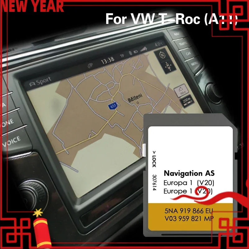 

for VW T-Roc A11 32GB Sat Navi GPS Navigation AS V20 Portugal UK Germany Car Map Memory Card