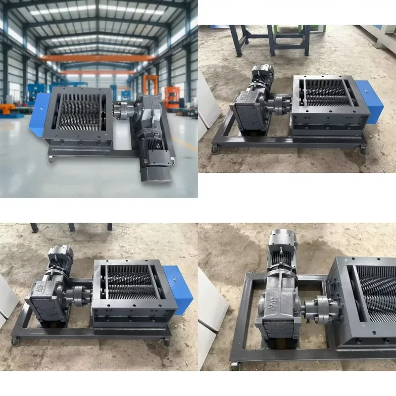 Double Shaft High Efficiency Garbage Crusher Plastic Rubber Metal Shredder with Engine Motor Bearings