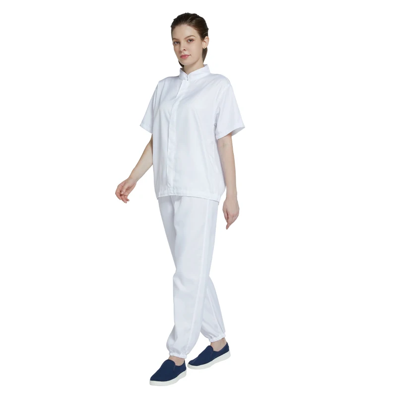 H-1106WF Многоразовая униформа для чистых помещений с короткими рукавами, пищевая фабрика, одежда для мельниц (без обуви)