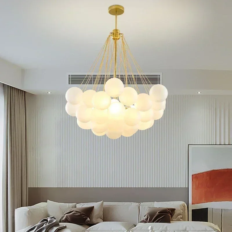 

37 Glasses Bubble Chandeliers Nordic Frosted Glass Gold Black Pendant Light for Living Dining Table Room Decoration Room Decor