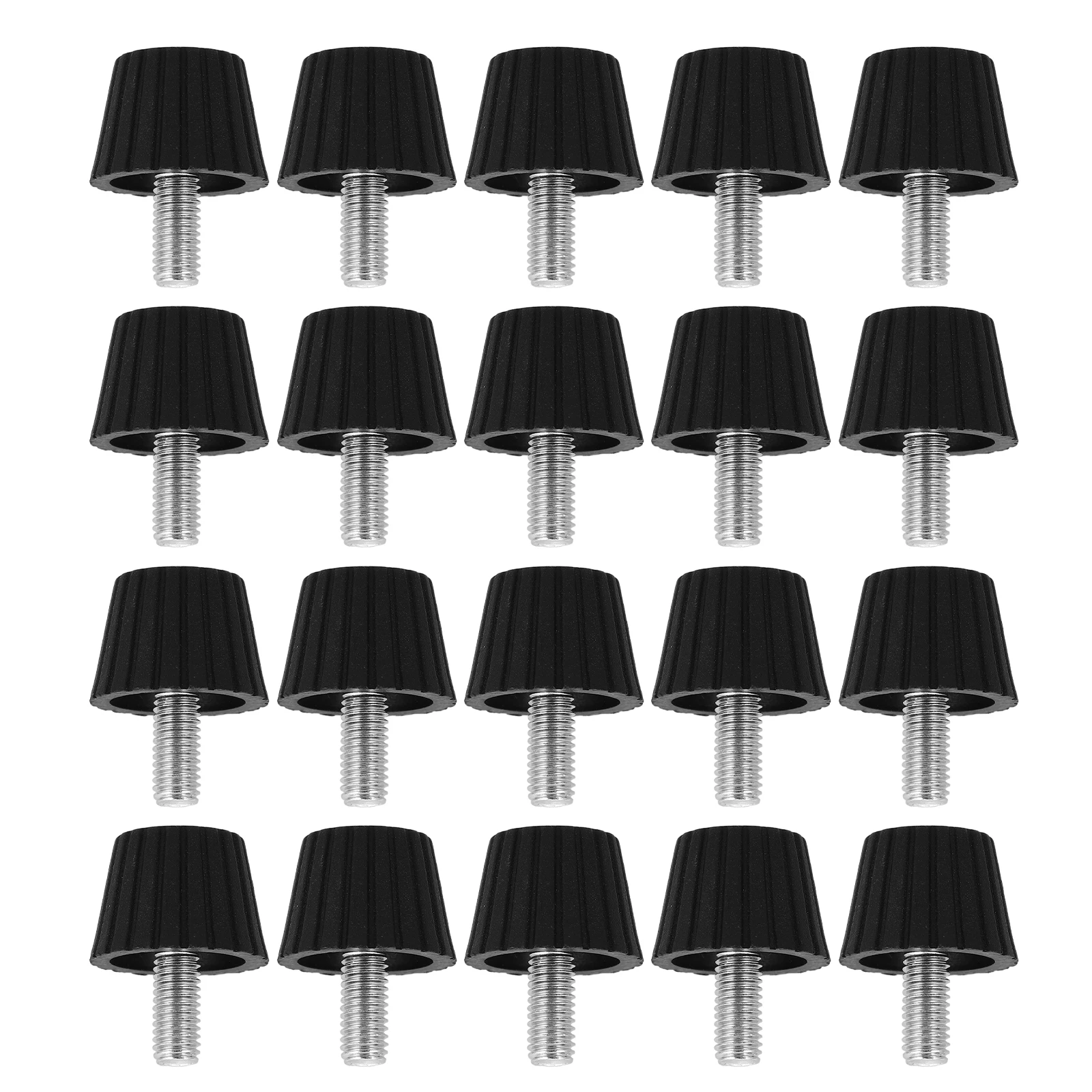 

20 Pcs Adjustable Furniture Feet Black Bottom Protectors Non Slip Silent Levelers For Sofas Tables Office Chairs Heavy Duty