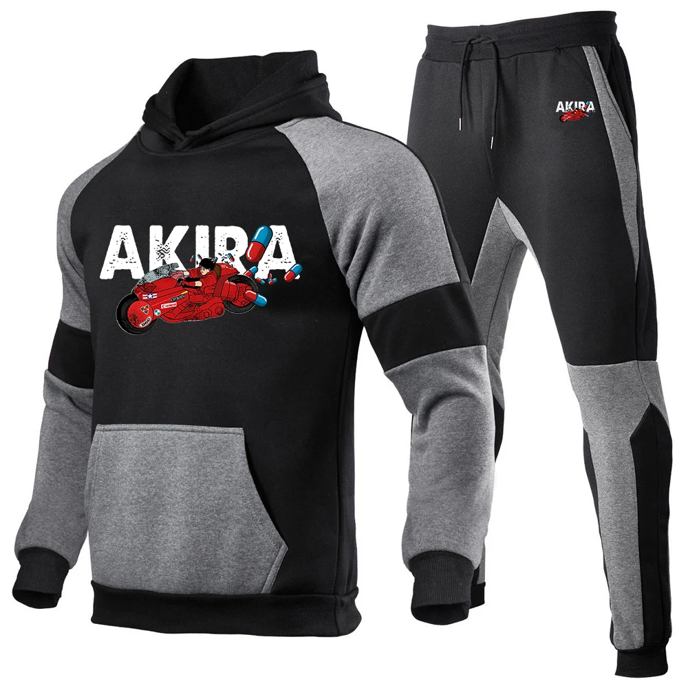 Japanese Anime Akira Spring Autumn Men's Sweatshirts Loose Casual Hooded Pullover Outdoor Sportwear Hoodies Pants Suits