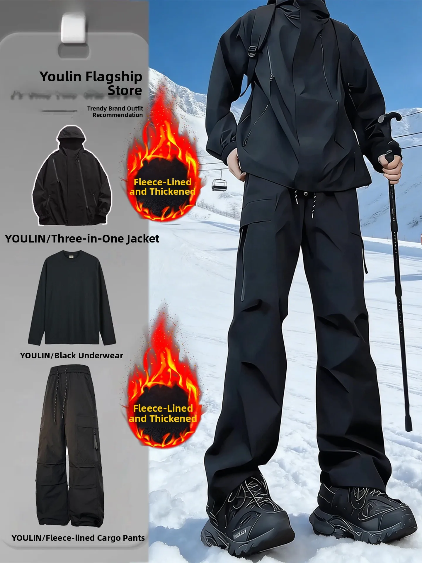 

Мужской зимний комплект для катания на лыжах: утепленные брюки для активного отдыха и альпинизма, водонепроницаемые, прямого кроя, до -40 градусов