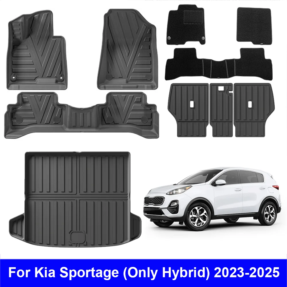 

For Kia Sportage (Only Hybrid) 2023-2025 Car Floor Mats Protective Pad Car Interior Accessories Waterproof Cargo Liner Trunk Mat