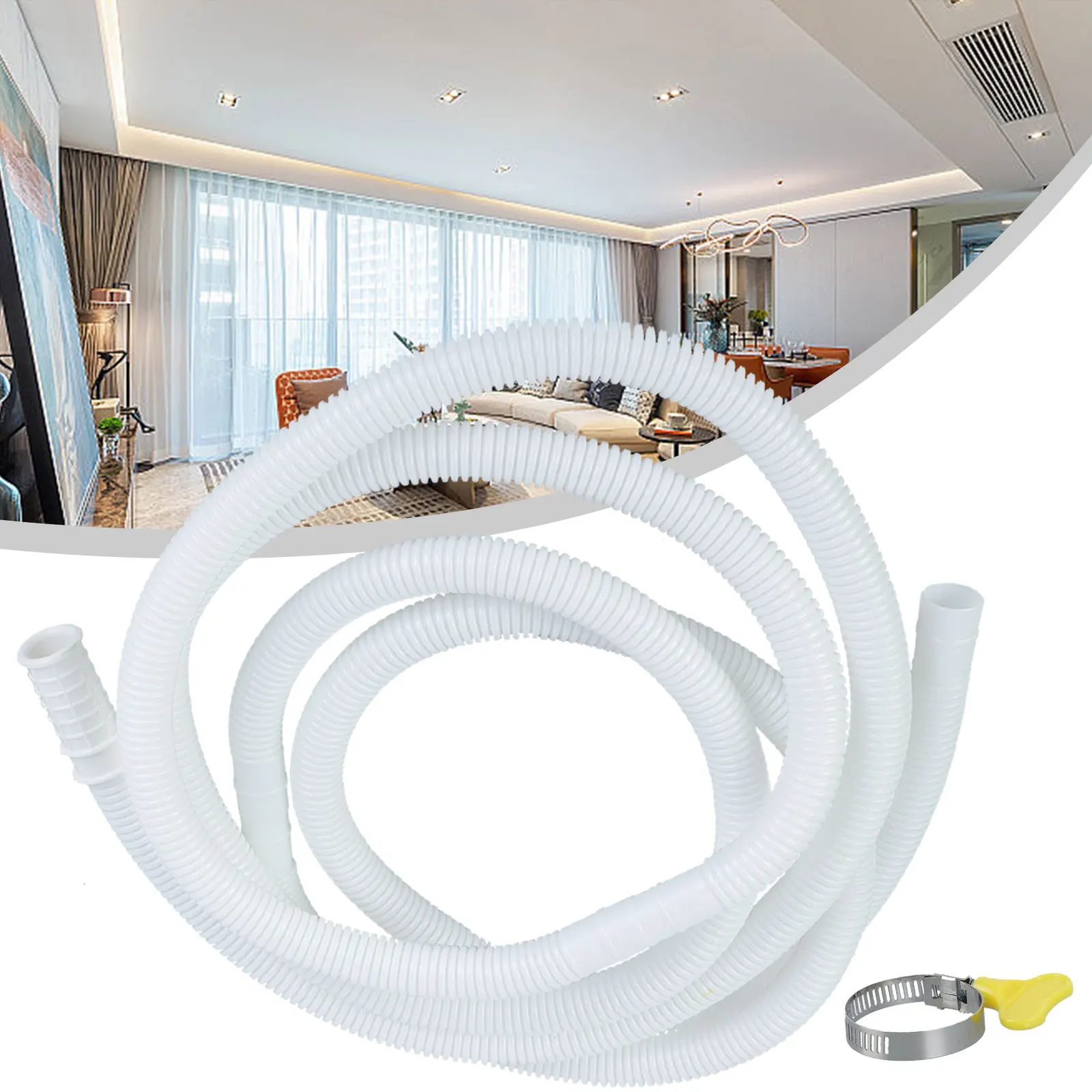 Sturdy Water Inlet Hose for Washing Machines and Air Conditioner Drain Pipe with Clamp Compatible with 15 20mm Tubes