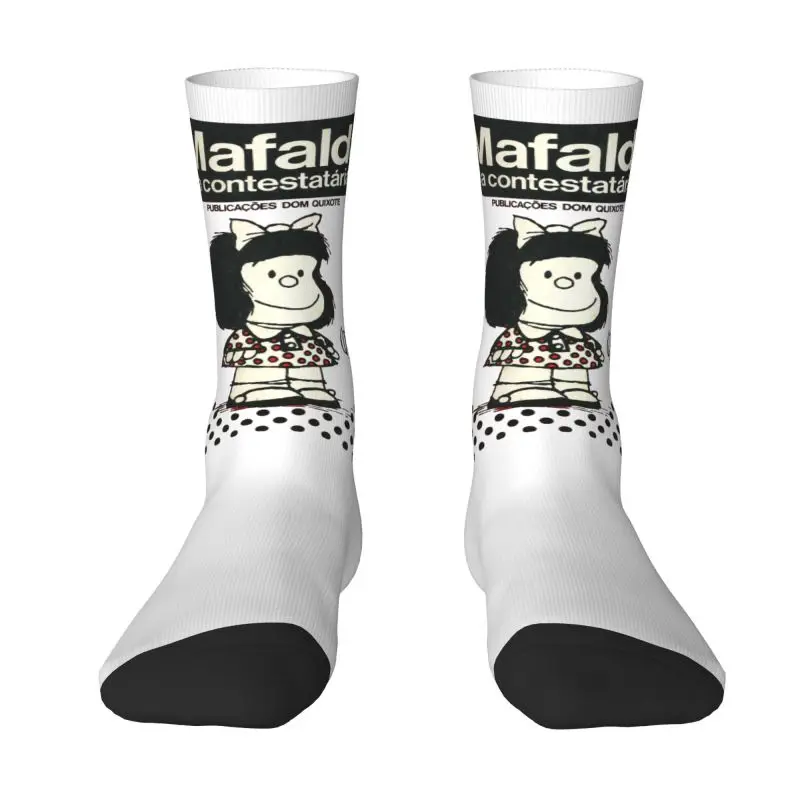 

Мужские носки Quino Comic Cartoon Mafalda, крутые классические носки унисекс с 3D принтом