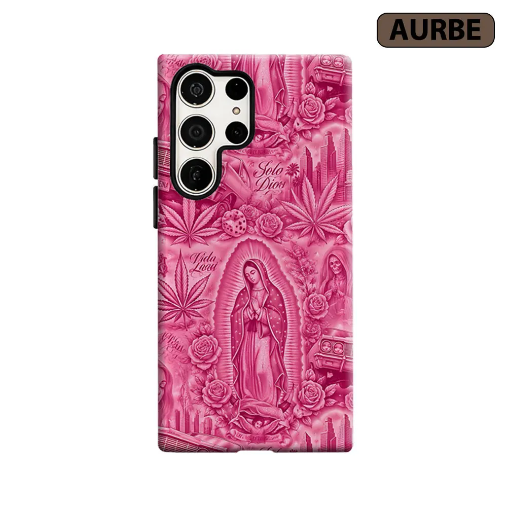 Pink Chicano Art Phone Case For Samsung Galaxy S26 S25 S24 S23 Ultra Plus HD Hard Double Layer Film Cover