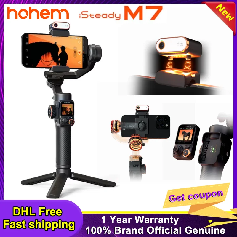 Hohem M7 iSteady M7 Cell phone gimbal Stabilizer 3-axis Anti-Shake Stands Extendable Selfie Stick For Live Vlog