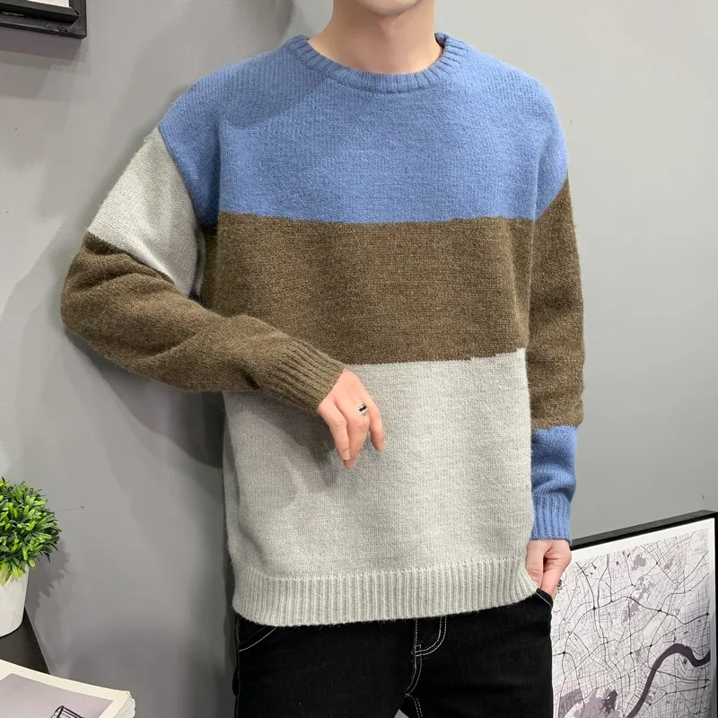 

Autumn Winter Men's Cashmere Sweaters Fashion Warm Slim Fit Pullover Sweater Man Wool Knitted Pullovers Clothing