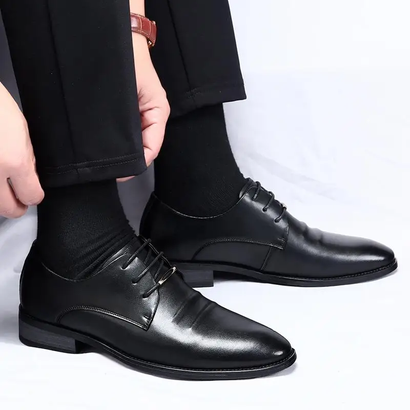 Party Boys Men's Retro Classic Office Business Casual Leather Business Dress Leather Shoes for Work