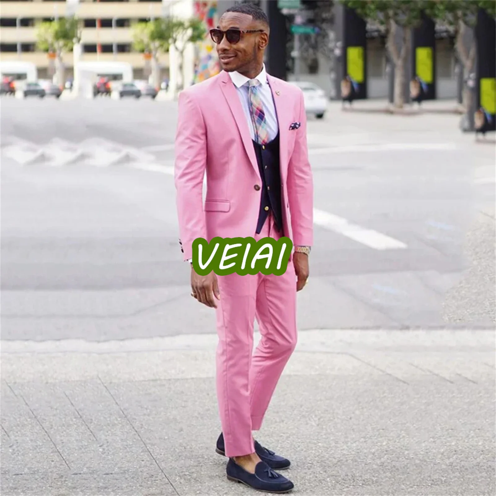 تخصيص الوردي السترة خياط صنع الدعاوى للرجال واحدة الصدر بلغت ذروتها التلبيب سليم صالح الزفاف 3 قطعة سترة السراويل سترة Trajes D