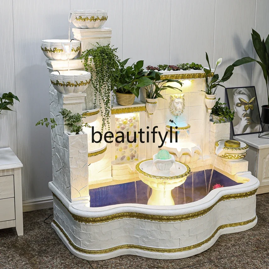 European-style running water fountain courtyard fish tank balcony fish pond landscaping outdoor floor circulation ornament