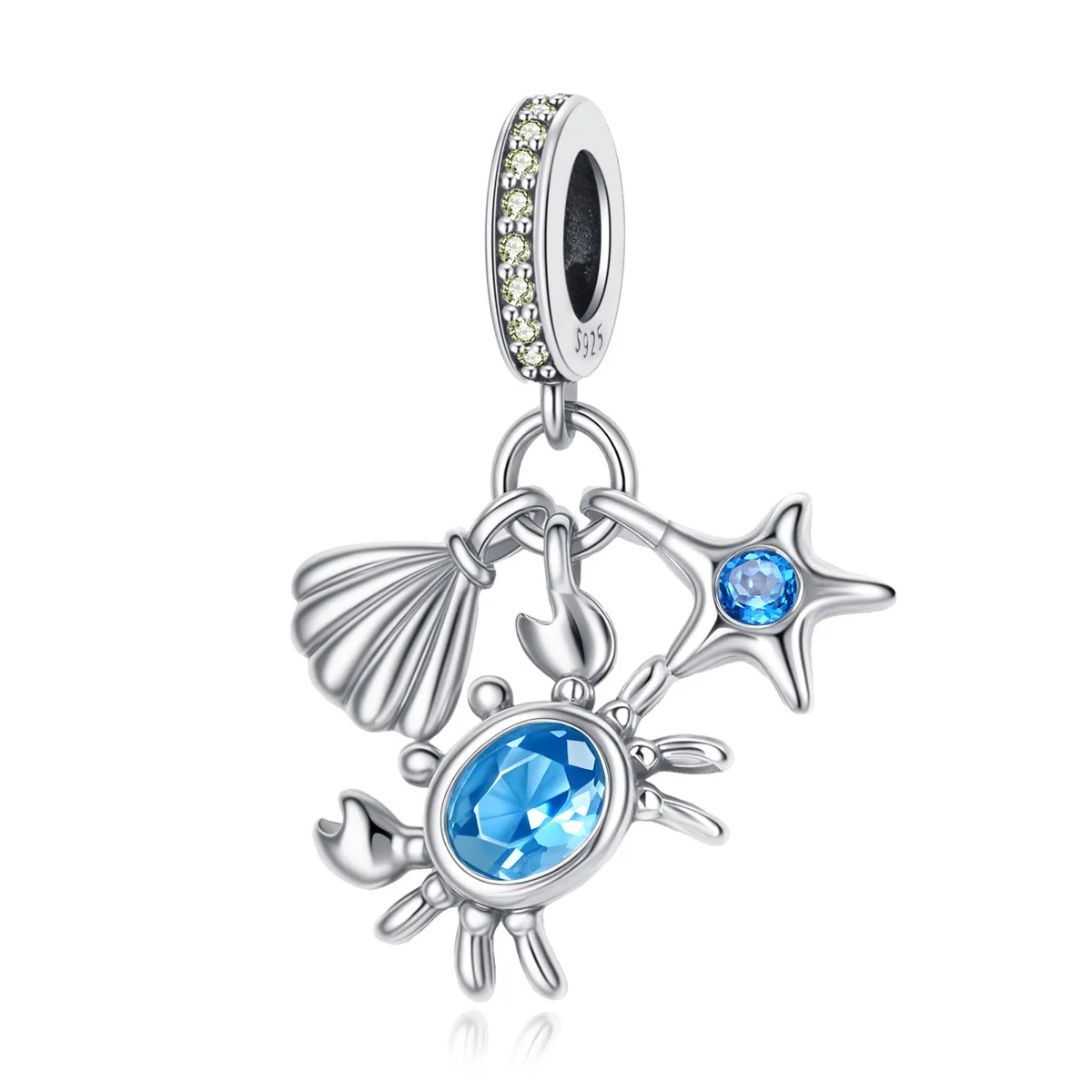 

PANQDIY 925 Sterling Silver Ocean Elements Charm Sea Star Shell Crab Suitable DIY Bracelets Neckalce Making Jewelry Birthday Gif