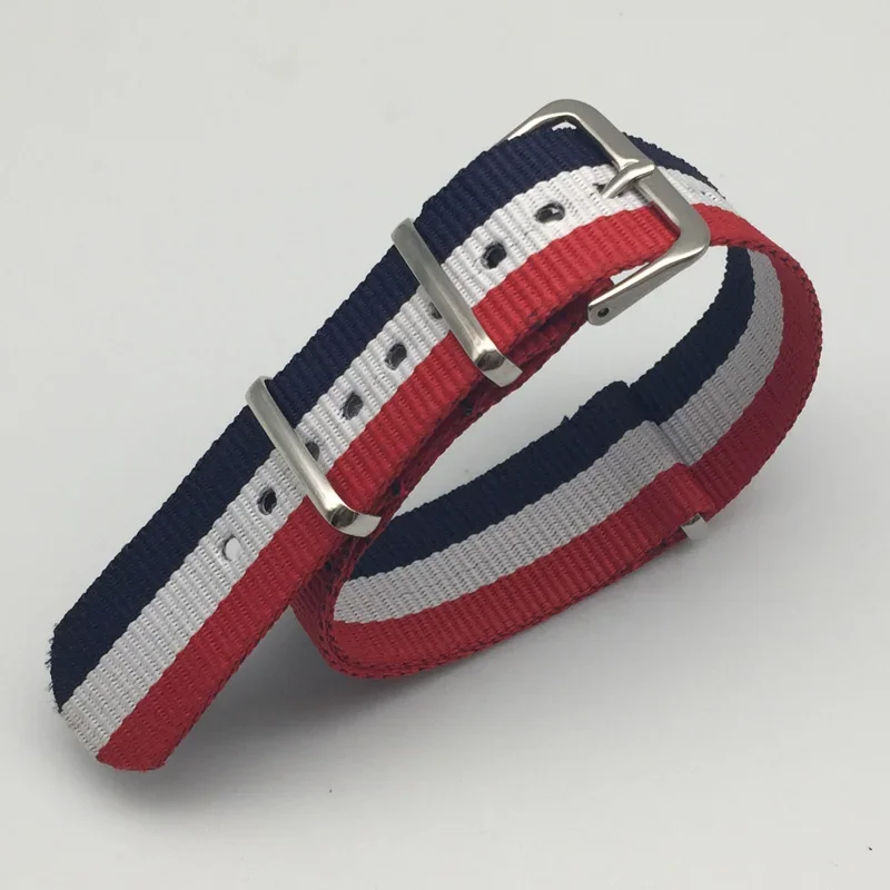 Nylon Canvas Strap 18mm 20mm 22mm 24mm Sports Fabric Nylon Watchband Accessories Band Buckle Belt