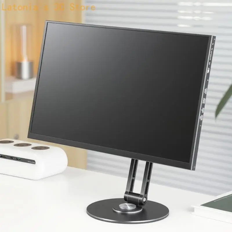 Portable Monitor Stand with 75 x 75 mm VESA Mount, Metal Desk Holder with Rotating Base for Home Office Portable Displays and