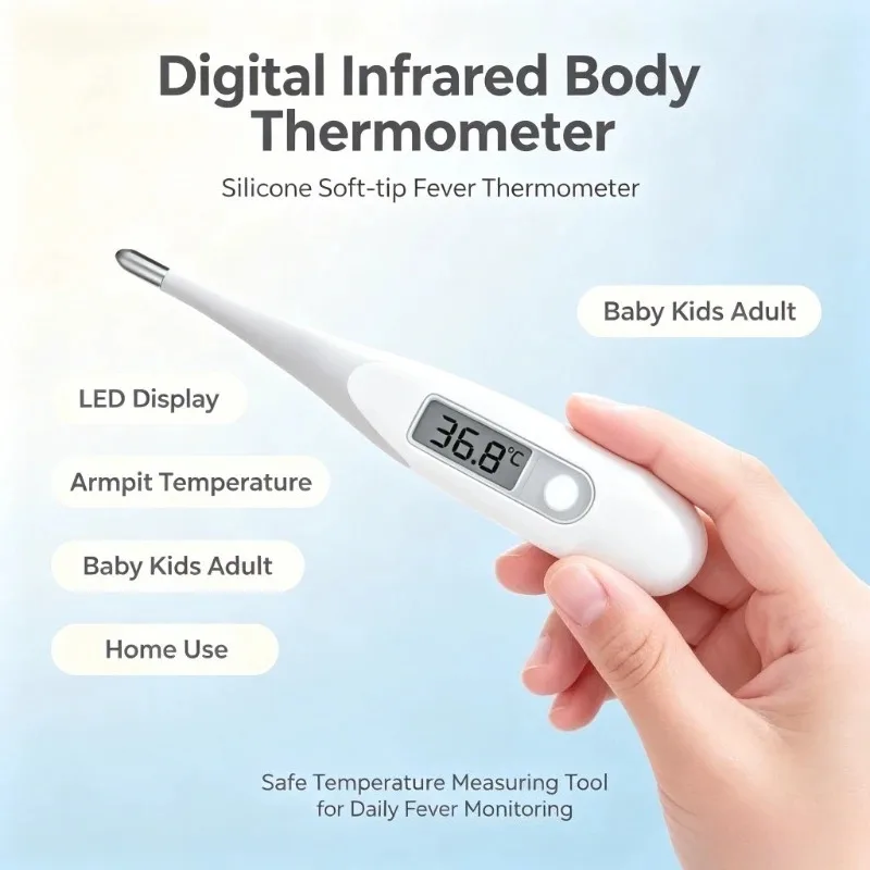 Digital Infrared Silicone Soft Tip Digital Fever Thermometer LED Display Body Temperature Meter DT-111B