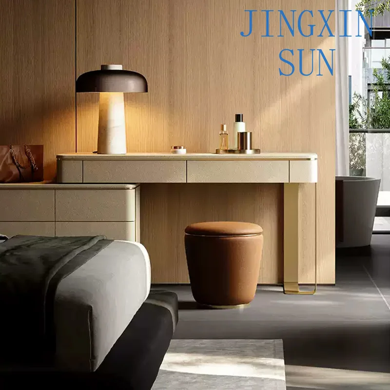 Italian light luxury dresser villa luxury bedroom dresser modern simple small apartment retractable chest dresser integrated