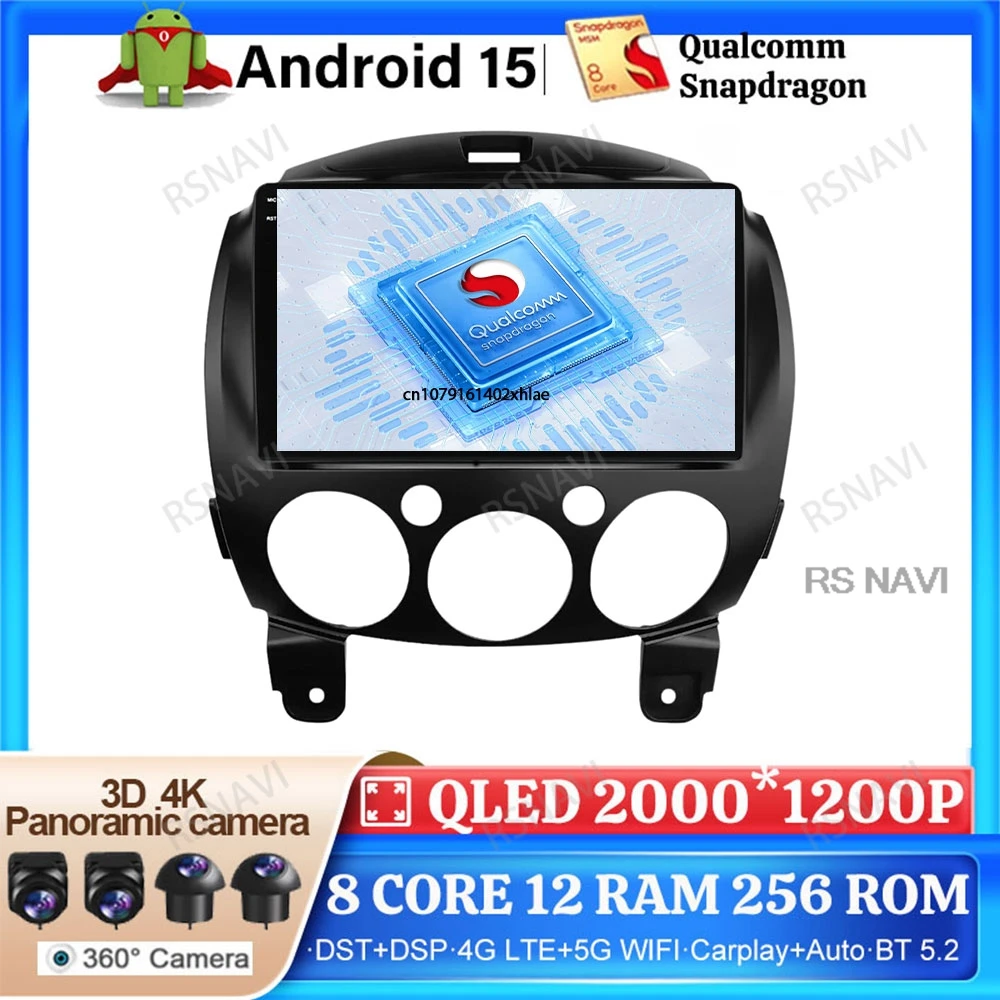 

Android 15 Car Radio For MAZDA 2 Mazda2 2007 2008 2009 2010 2011 2012 2013 2014 Viedo Player BT Stereo Wireless Carplay Auto DVD