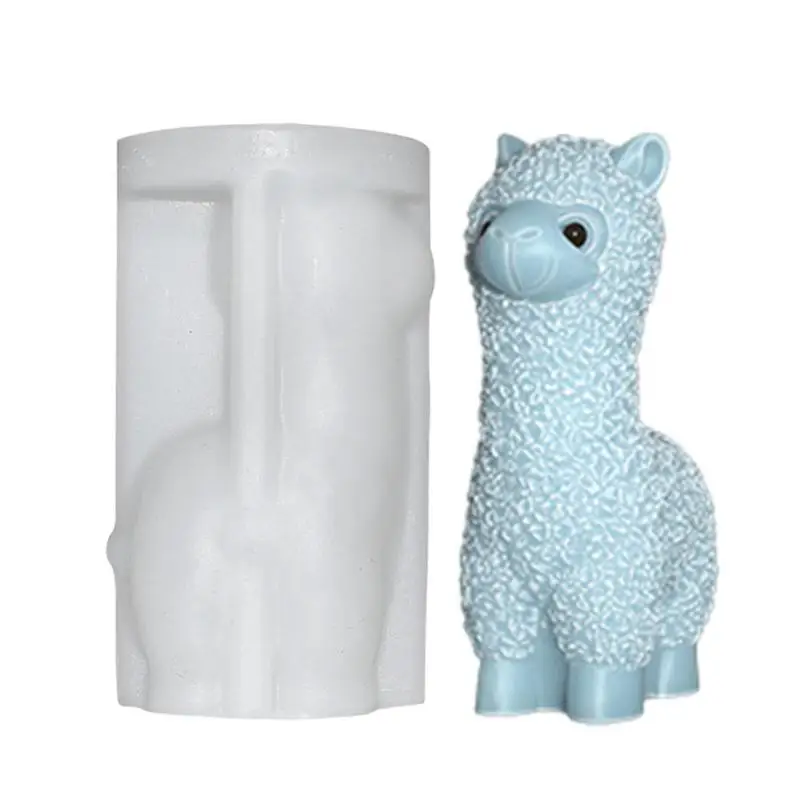 3D Little Alpaca Fondant Molds  Scented Aromatherapy Candle Silicone Mold Non-Stick Cake Decorating Fondant Mold Llama