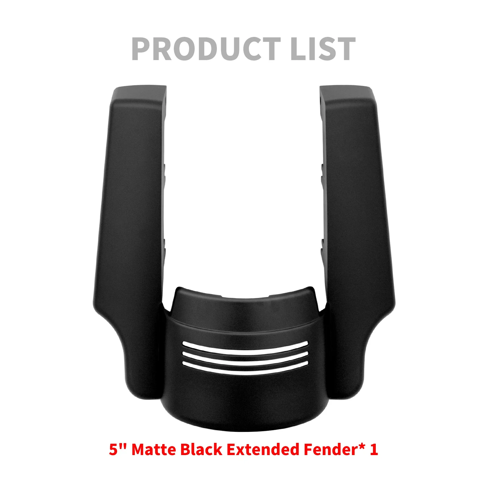Motorcycle 5" Gloss Black/Matte Black Rear Extension Fender Stretched Cover For Harley Touring Road Street Electra Glide 14-2023 - Image 5
