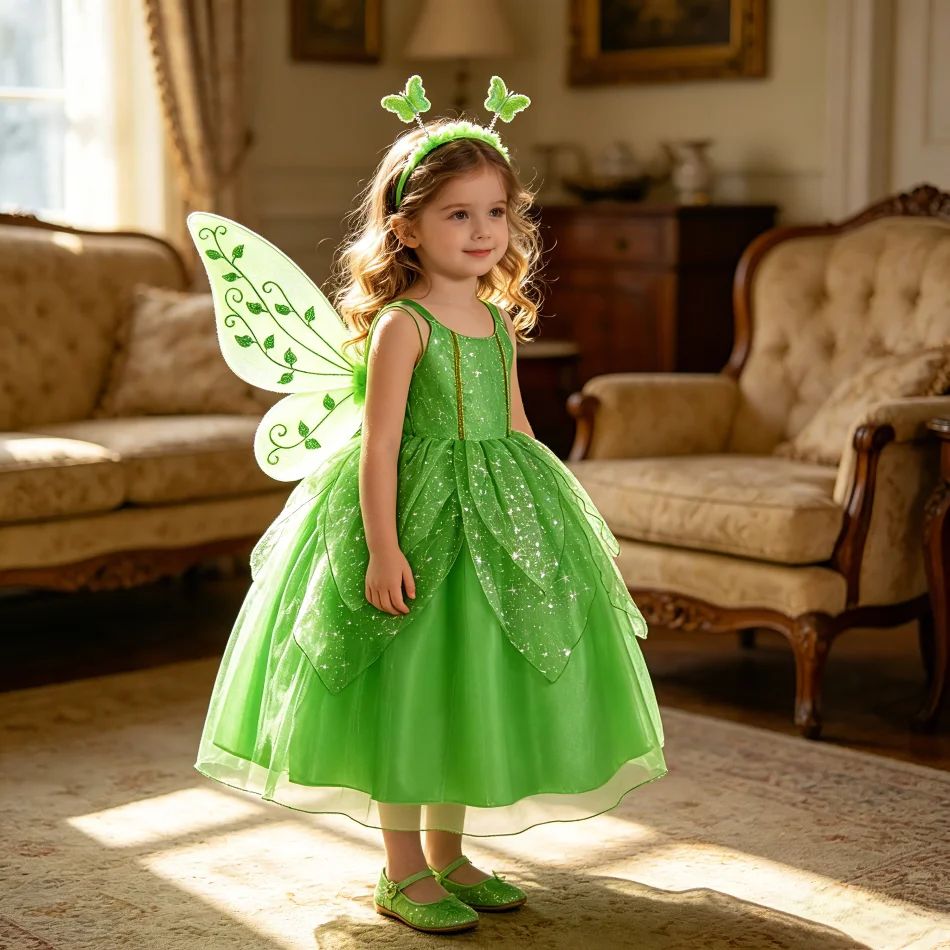 2026 de fiesta de cumpleaños para niñas, conjunto de vestidos de hadas, ropa de verano para bebé, disfraz de disfraz de elfo de Carnaval para niños, trajes de disfraz de princesa para niños