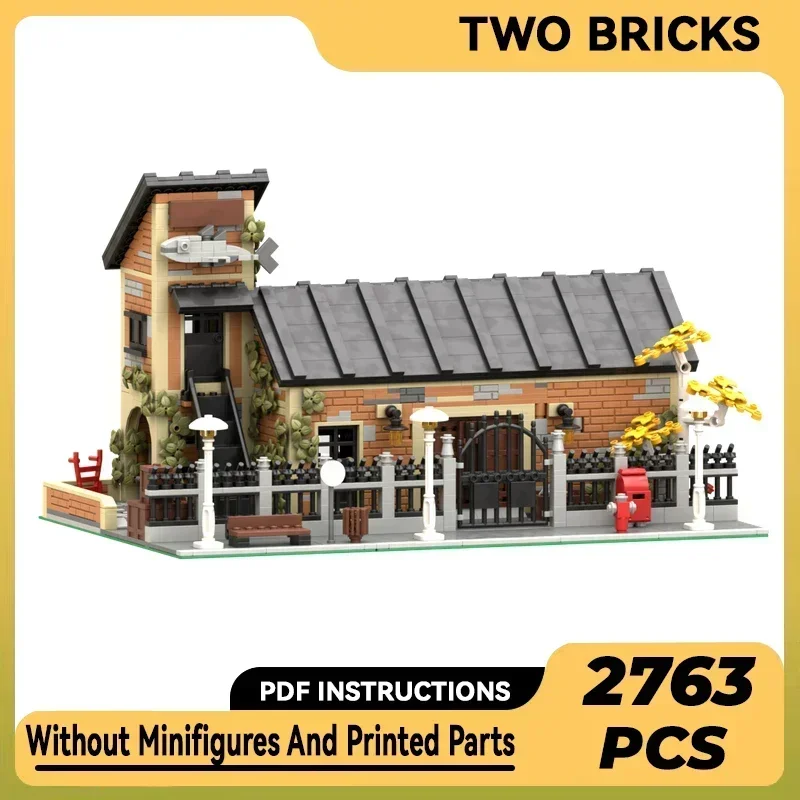 

Street View Model Moc Building Bricks Old Canning Fish Factory Technology Modular Blocks Gifts Christmas Toys DIY Sets Assembly